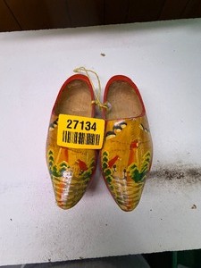 lot 27134 image: Wooden Hand-made and Painted Clog Shoes