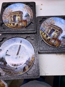 lot 27139 image: Set of Three Vintage French Made Wall Decor Plates