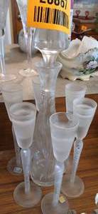 lot 26867 image: Vintage Cut Glass Decanter Set with Six Matching Glasses
