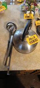 lot 26889 image: Stainless Teapot and Ladles