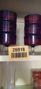 lot 26918 image: Set of Vintage Luminarc Cavaier Ruby Red Glass Dessert Coupes