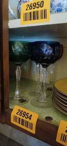 lot 26954 image: Multiple Nachtmann Traube Crystal Wine Hock Goblets