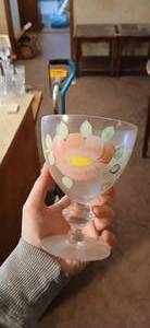 lot 26964 image: Set of Twelve Vintage Franciscan Desert Rose hand-painted Glass Goblets
