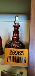 lot 26965 image: Ruby Red and Gold Decanter Bottle