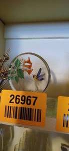 lot 26967 image: 1990 Reversed Carved Painted Lucite Flower Hummingbird Princeton Gallery Decoration