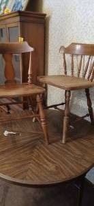 lot 26995 image: Vintage Solid Wood Table and Chairs