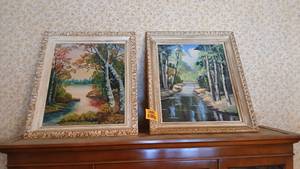 lot 26996 image: Set of Two Framed Oil Paintings of Landscapes