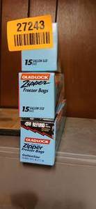 lot 27243 image: Gladlock Zipper Freezer Bags, Gallon Size