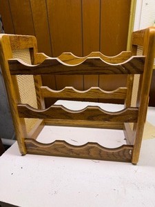 lot 27146 image: Vintage Wooden Wine Rack