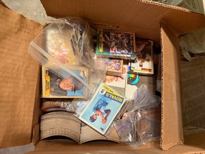 lot 27160 image: Box Full of Vintage Baseball and Football Cards
