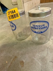 lot 27164 image: Glass Medical Supply Holders