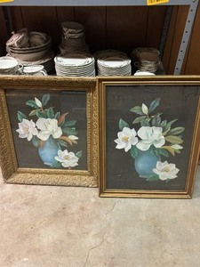lot 27325 image: Set of Framed Flower Paintings