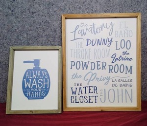 lot 176 image: Bathroom Typography Art Print Set - 20x16 and 14x11