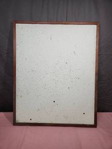 lot 194 image: Wall Mountable Framed Corkboard - was painted white and could use repainted.  Wire on back is for horizontal mounting position