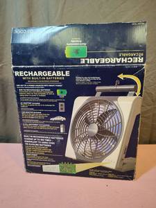 lot 204 image: O2 Cool Rechargeable Portable Fan - tested, works but is not a very strong fan (internal battery may just need a full charge). Car adapter mentioned on box is missing