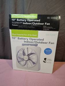 lot 206 image: O2 Cool 10-inch Battery or AC Powered Portable Fan (this one not rechargeable battery) - tested works, but not a very strong fan