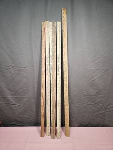 lot 222 image: Vintage Wooden Yardsticks Collection. 6 sticks total