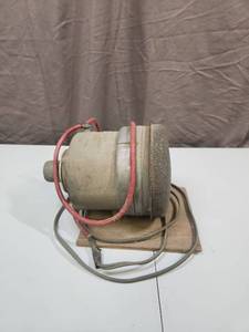 lot 428 image: General Floor Craft Inc Electric Motor with Mesh Guard. Tested does come on. See Desc for info.  Tested, works but does have electrical tape around the cord