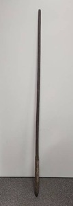 lot 430 image: Vintage Long Handled Iron Tool with spearhead - approx 6 ft long