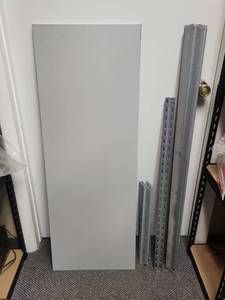 lot 435 image: Short Gorilla Shelf Unit - enough brackets  supports to make a 3 Tier Unit but only has 2 pieces of wood shelf with it