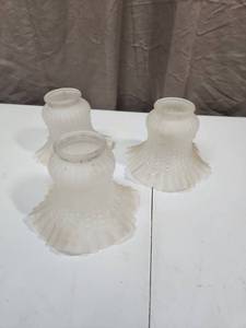 lot 444 image: Frosted Glass Light Shades Set of 3