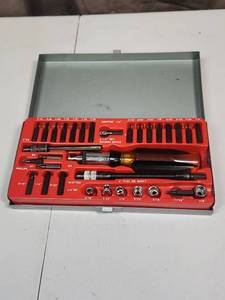 lot 471 image: Multi-Piece Ratchet Driver Set with Bits and Sockets - appears very lightly used