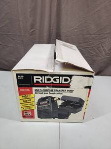 lot 476 image: Ridgid 12 HP Multi-Purpose Transfer Pump - open box but appears unused
