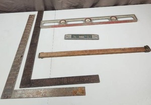 lot 477 image: Collection of Carpentry Level Tools and Rulers