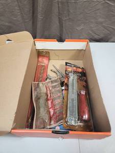 lot 489 image: Mixed Tool Lot - KD Tools Impact Wrench Kit & Accessories, Nail Punch Set (new in package), long drill bit, clamp and more
