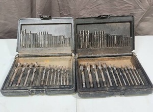 lot 493 image: Two Cases filled with drill bits (cases are each missing a few sizes)