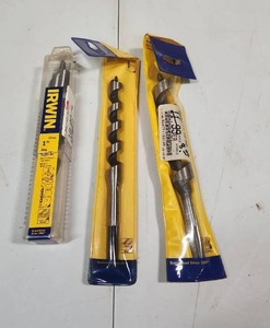 lot 502 image: Irwin Wood Auger Drill Bits - set of 3 - new in package