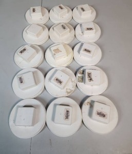 lot 507 image: 15 White Drain MPT (Male Pipe Thread) Styrene Clean-Out Plugs - all appear new and unused