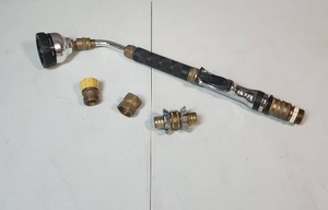 lot 524 image: Professional Garden Hose Wand (untested) with other copper plubming Fittings