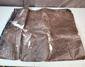lot 529 image: Brown Vinyl Tarp with Metal Grommets - has paint stains on it