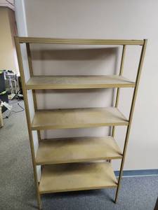 lot 434 image: Metal Storage Shelving Unit 30.5 W x 12 D x  60 H - not very sturdy but would do ok with light weight if not moving it around