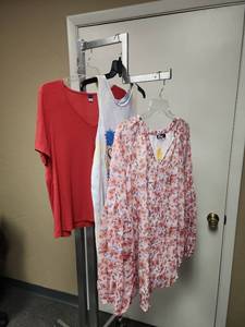 lot 80 image: 3 Womens Size XL Tops - including double layer lightweight sheer top layer BTFBM brand floral blouse