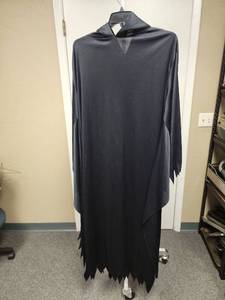 lot 86 image: Halloween Costume - Black Hooded Robe with Tattered Edges - adult one size fits most