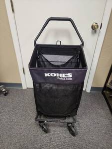 lot 198 image: Kohls Rolling Shopping Cart Basket
