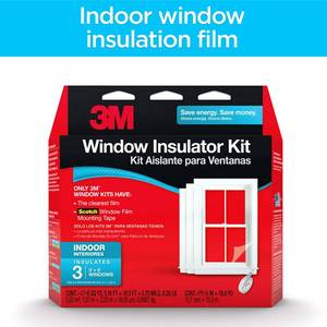 lot 2607 image: 3M Indoor Window Insulation, Insulator Kit for 3 Windows 3ft x 5ft, Keeps Cold Air Out and Warm Air In, Includes Heat Shrink Window Film and Scotch Window Film Mounting Tape (2130W-6)