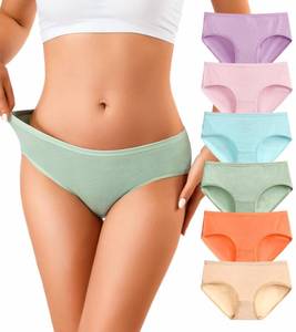 lot 2610 image: OLIKEME Womens Cotton Underwear Hipster Panties No Show Underwear Low Rise Soft Stretch Breathable Ladies Briefs 6 Pack XL