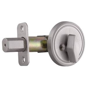 lot 2621 image: Design House 750836 2-38-inch Backset Single Sided Deadbolt with Turn-Button Interior, Satin Nickel