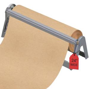 lot 2642 image: Ecohu 24in Wrapping Paper Roll Cutter - Holder Dispenser for Butcher Freezer Craft Paper Rolls with Updated Serrated Blade for Gift Wrap. Non-Slip Cutting Tool for Kitchen, Craft Room-Set on Tabletop Retail- $40