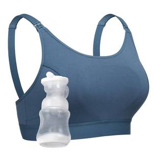 lot 2668 image: Momcozy Hands Free Pumping Bra, Adjustable Breast-Pumps Holding and Nursing Bra, Suitable for Breastfeeding-Pumps by Lansinoh, Philips Avent, Spectra, Evenflo and More Blue  Medium