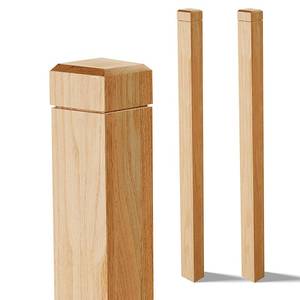 lot 2672 image: CroBlissful 2 Pcs 3 x 3 x 48 Solid Red Oak Stair Newel Post with a Single Groove Notched Newel Wood Balusters for Staircase Interior Railing Newels for Stair Handrails Retail- $117