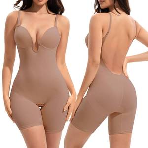 lot 2682 image: Slimers Backless Shapewear Tummy Control Low Back Plunge Shapewear Bodysuit - Built-In Bra Body shaper For Woman