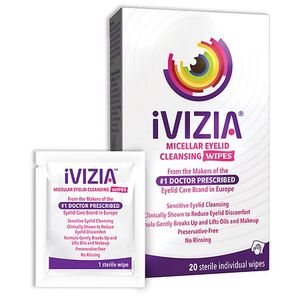 lot 2751 image: iVIZIA Eyelid Cleaning Makeup Remover Wipes for Sensitive Skin  20 Ct