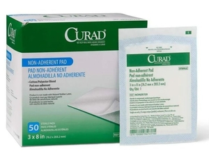 lot 2752 image: Curad Non-Adherent Sterile Wound Pads 3x8 inch - 50 Count