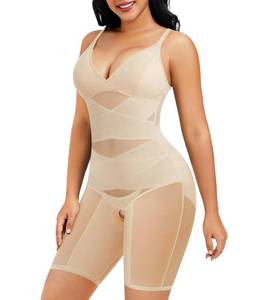 lot 2778 image: REYEOGO Bodysuit Shapewear for Women Tummy Control Butt Lifter Full Body Shaper Thigh Slimmer Fajas V-Neck Camisole Jumpsuit (Beige, XX-Large)