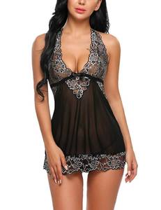 lot 2781 image: Avidlove Sexy Babydoll Lingerie for Women Lace Sleepwear Dress Cute Nightie Black Medium