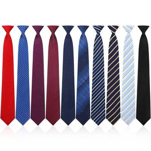 lot 2784 image: SATINIOR 10 Pcs 20 Inch Clip on Ties for Men Pre Tied Uniform Easy Necktie Mixed Plaid Striped Dots Solid Color Mens Ties with Buttonholes for Office School, 10 Styles